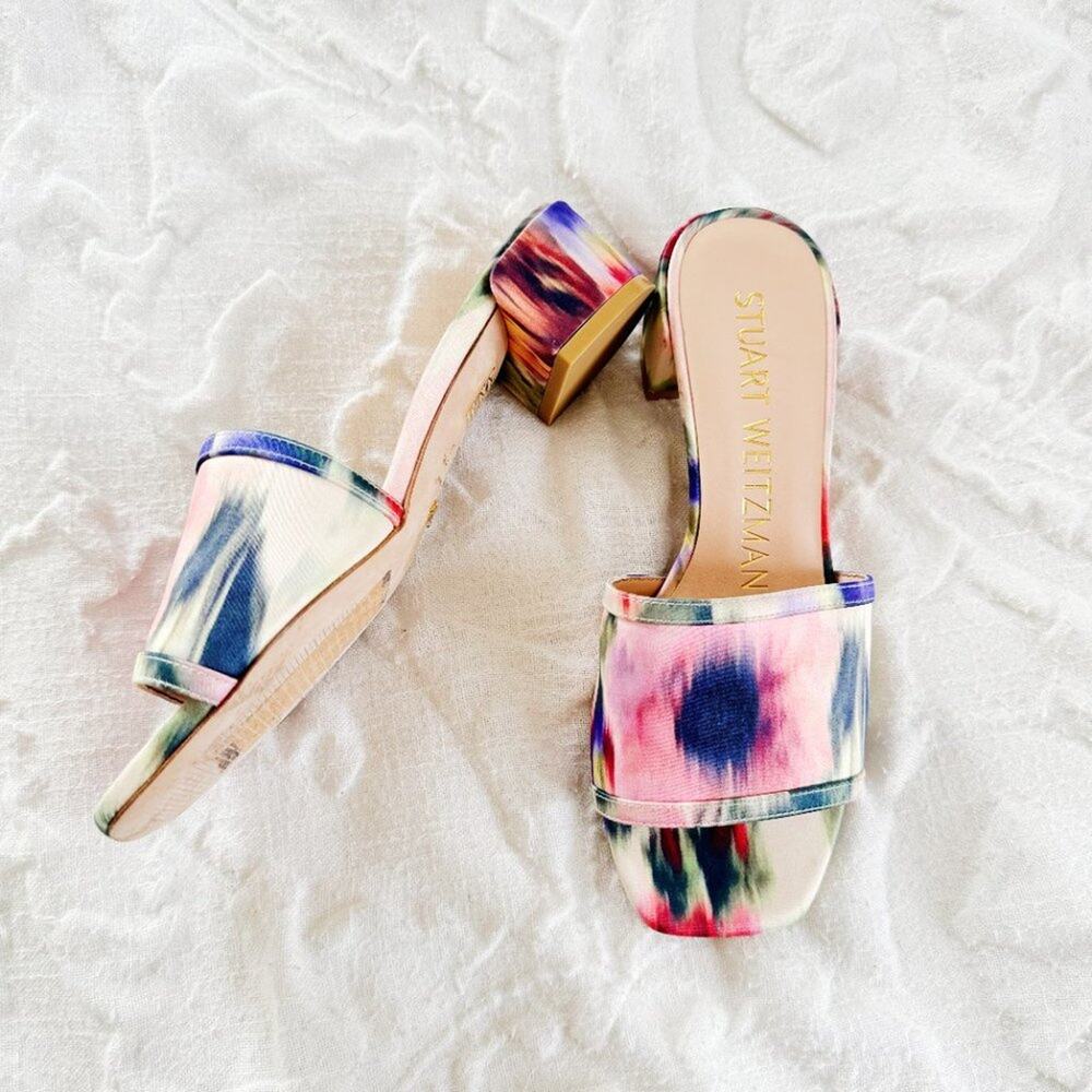 Stuart Weitzman Cayman Block Heel Sandals Size 5 - Picture 5 of 8